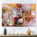 Designart 'Abstract Watercolor with Red and Yellow' Glam 3 Panels Oversized Wall CLock - 36 in. wide x 28 in. high - 3 panels