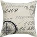 Black & Beige Compass Patterned Throw Pillow