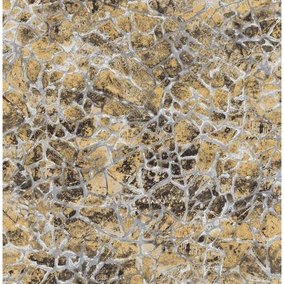 Starkweather Stone Wallpaper, In Metallic Gold, Black, & Gray