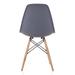 CozyBlock Set of 2 Molded Dark Gray Plastic Dining Shell Chair with Beech Wood Eiffel Legs