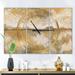 Designart 'Glam Cream and Brown Curious Sky' Glam 3 Panels Large Wall CLock - 36 in. wide x 28 in. high - 3 panels