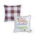 Decorative Fall Thanksgiving Throw Pillow Cover Plaid & Quote Set of 2