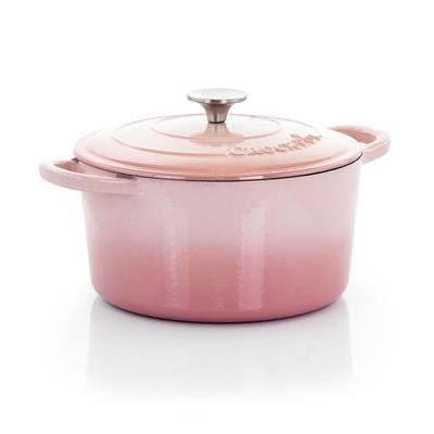 Crock-Pot Artisan 2 Pc 5 Qt Enamled Cast Iron Dutch Oven in Blush Pink