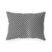 CHECKER BOARD BLACK & WHITE Indoor|Outdoor Lumbar Pillow By Kavka Designs - 20X14