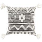 The Curated Nomad Taber Boho Tassels Wool 22-inch Pillow with Down or Poly Fill