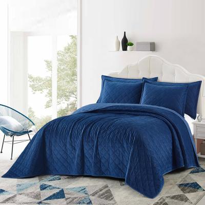 Serenta Velvet Quilts 5 Piece Ultra Soft Floor Touching Bedspread Set