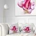 Designart 'Pink Hand drawn Red Rose on White' Floral Throw Pillow