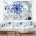 Designart 'Light Blue Large Fractal Flower' Floral Wall Tapestry