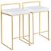 Silver Orchid Forrest Gold Stackable Fully Welded Counter Stool (Set of 2) - N/A