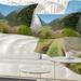 Designart 'Green Mountain Landscape View' Landscape Printed Throw Pillow