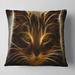 Designart 'Glowing Fractal Cat Illustration' Animal Throw Pillow