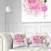 Designart 'Sweet Pink Dog without Glasses' Animal Throw Pillow