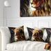 Designart 'Majestically Peaceful Lion' Animal Throw Pillow