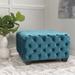 Jaymee Modern Glam Button Tufted Velvet Ottoman by Christopher Knight Home