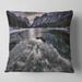 Designart 'Black Icy Mountain Lake with Snow' Contemporary Landscape Printed Throw Pillow