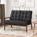 Duluth Mid Century Waffle Stitch Tufted Accent Loveseat with Rubberwood Legs by Christopher Knight Home