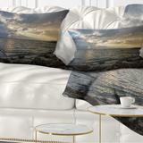 Designart 'Cloudy Australian Seashore in Sydney' Seashore Throw Pillow