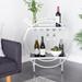 Metal Contemporary Bar Cart with Wheels