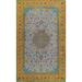 Floral Distressed Wool Kashan Persian Area Rug Hand-knotted Carpet - 9'10" x 13'1"