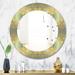 Designart 'Glam Flowers Decorative' Printed Glam Frameless Oval or Round Wall Mirror - Gold