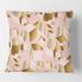 Designart 'Gold and Rose Cubes II' Mid-Century Modern Throw Pillow