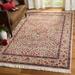 Traditional Bordered Asian Hand-Knotted Royal Kerman-Inspired Ivory Wool Rug (8' x 10')