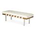 Upholstered White Leather Bench
