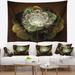 Designart 'White Fractal Flower on Brown' Flower Wall Tapestry