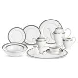 Lorren Home Trends Evelyn 57-Piece Dinnerware Set in Bone China (Service for 8)
