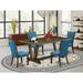 East West Furniture 5 Piece Dining Table Set- a Kitchen Table and 4 Linen Fabric Dining Chairs(Finish Options)