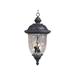 Maxim Bronze Die Cast Water Glass Shade Carriage House Dc 3-light Outdoor Hanging Lantern