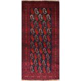 Tribal Balouch Afghan Oriental Area Rug Wool Hand-knotted Carpet - 2'9" x 5'2"