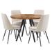 Saki Iron Grey Finish Chenille Fabric 5-Piece Dining Set by iNSPIRE Q Modern