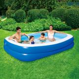 Blue Wave Inflatable Rectangular Family Pool with Cover - One-size