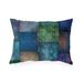 ECLECTIC BOHEMIAN PATCHWORK BLUE GREEN AND GOLD Lumbar Pillow By Kavka Designs