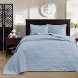 Madison Park Mansfield Reversible Oversized 3-piece Solid Texture Bedspread Quilt Set with Matching Shams