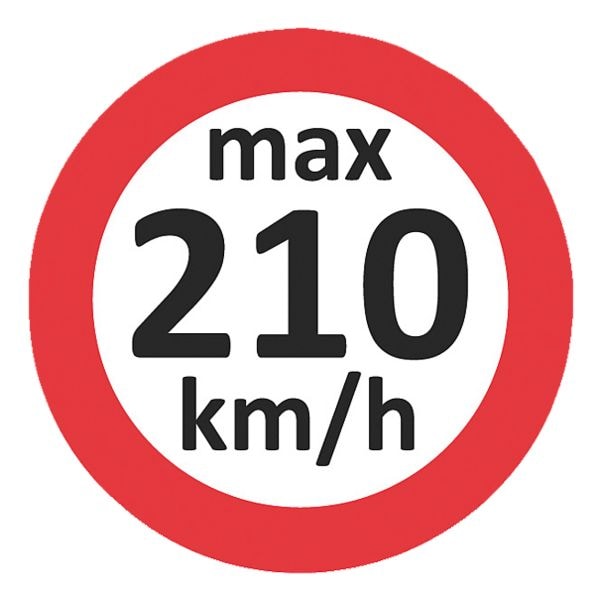 EICHNER 3x 100 Geschwindigkeitsaufkleber »max 210 km/h« rot, 6.5x6 cm Image