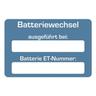 2 Rollen je 250 Kundendienst-Aufkleber »Batteriewechsel« blau, EICHNER, 6x4 cm