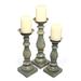 One Allium Way® 3 Piece Wood Tabletop Candlestick Set Wood in Green | 15 H x 5 W x 5 D in | Wayfair OAWY2055 26283832