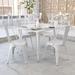 Wrought Studio™ Angeleca Commercial Square Metal Indoor-Outdoor Table Metal in White | 29.75 H x 35.5 W x 35.5 D in | Wayfair