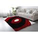 Black 42 x 0.98 in Area Rug - Orren Ellis Thionville Abstract Shag Red/Area Rug Polyester | 42 W x 0.98 D in | Wayfair