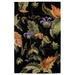 Green 63 x 0.5 in Indoor Area Rug - Bayou Breeze Vienna Floral Handmade Tufted Wool Black/Area Rug Wool | 63 W x 0.5 D in | Wayfair