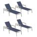 Sol 72 Outdoor™ Mckinnon 80" Long Reclining Chaise Lounge Set Metal in Gray | 32 H x 23 W x 80 D in | Wayfair 39588ED8B70E48038225749571850784