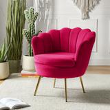 Barrel Chair - Etta Avenue™ Hendrix Barrel Chair Wood/Polyester/Fabric in Pink | 31 H x 30 W x 28 D in | Wayfair EFA1760E888041A3BDC406DD6AF82FBD