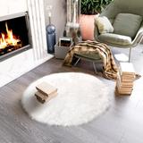 White 3 in Area Rug - Etta Avenue™ Dominick Faux Sheepskin Fur Shag Fluffy Area Rug Faux Fur | 3 D in | Wayfair 685B7C80928E48B8B7AFD80424296950