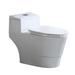 WoodBridge Dual-Flush Elongated One-Piece Toilet Seat Included in White | 22 H x 14.5 W x 28.5 D in | Wayfair B0735-CH