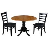 Charlton Home® Cromley Drop Leaf Solid Wood Dining Set Wood in Black/Brown | 29.5 H in | Wayfair 01C13A9C6B1341CA975B8E63E9ACE4FF