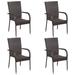 Red Barrel Studio® Stackable Patio Chairs Outdoor Wicker Patio Dining Chair Poly Rattan Wicker/Rattan in Brown | 37.4 H x 21.9 W x 21.1 D in | Wayfair