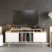 George Oliver Char 63" TV Stand for TVs up to 70" Wood in White/Yellow | 27.8 H in | Wayfair 51F210A8F47048BC8282B3DDB5DD8BC8