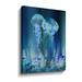 Highland Dunes Jellyfish Under the Ocean Sea World Magic I by Irina Sztukowski - Painting Print on Canvas in Blue | 18 H x 14 W x 2 D in | Wayfair